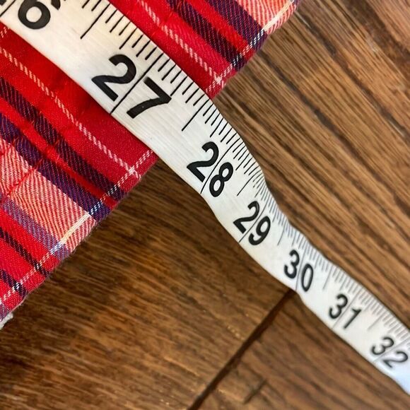 L.L. bean red flannel fleece trim button down size XL - Picture 6 of 9